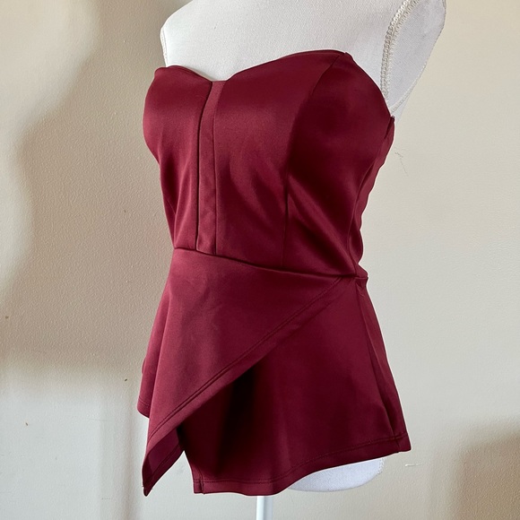 Burgundy off-the-shoulder top - Picture 2 of 3